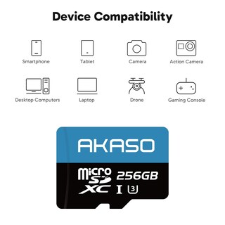 Foto 4 | Tarjeta De Memoria Akaso Microsdxc U3 256gb Para Cámaras De Acción - Venta Internacional.