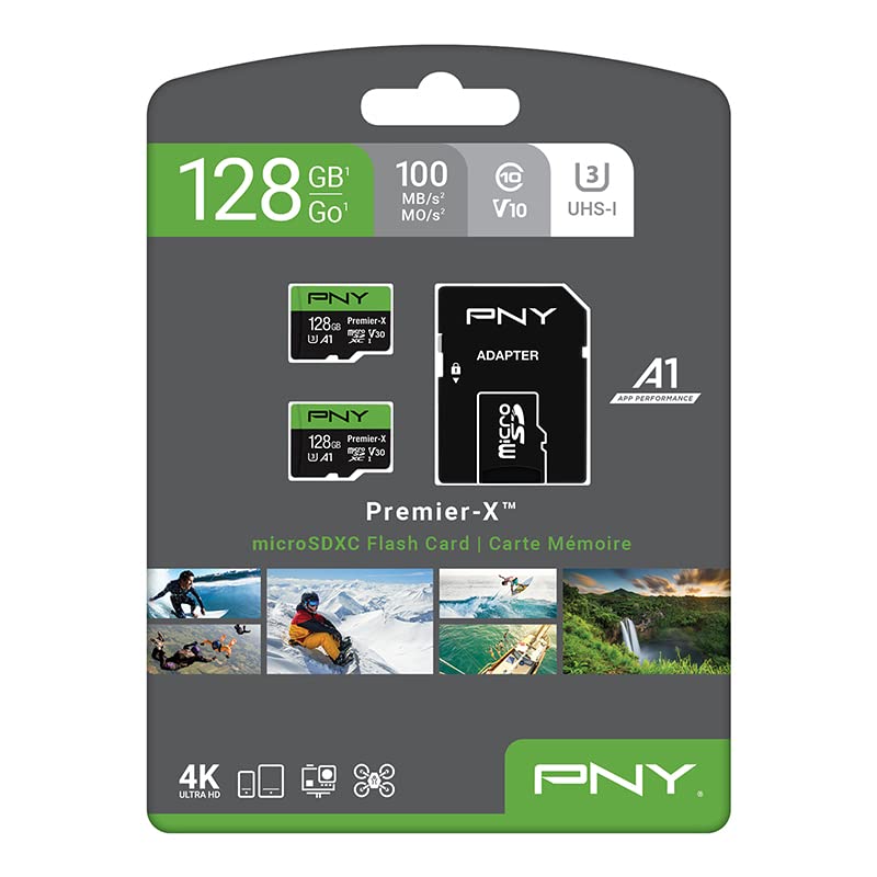 Foto 8 pulgar | Tarjeta De Memoria Pny Premier-x De 128 Gb Microsdxc Clase 10 U3 V30  Paquete De 2 - Venta Internacional.