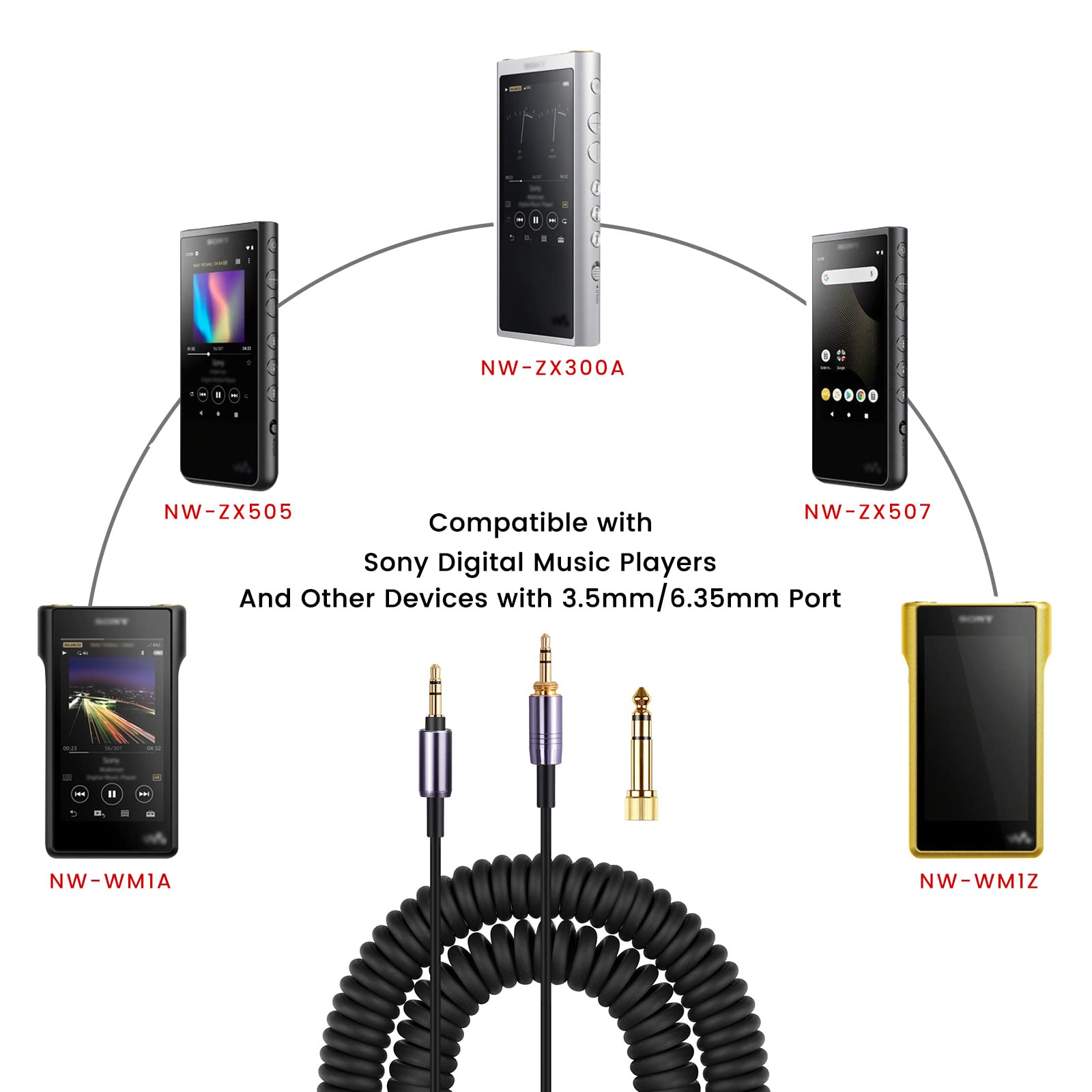 Foto 3 | Cable De Audio En Espiral De Repuesto Wh-1000xm3 Para Sony Wh-1000xm4 - Venta Internacional.
