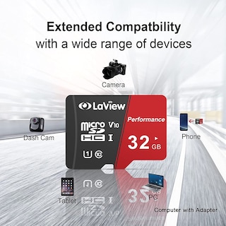 Foto 3 | Tarjeta Microsd Laview De 32 Gb X 5 Unidades Uhs-i 95 Mb/s V30 A1 - Venta Internacional.