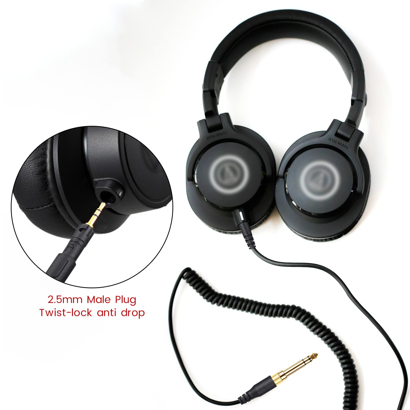 Foto 4 pulgar | Cable Auxiliar Enrollado De Repuesto Para Auriculares Audio Technica - Venta Internacional.