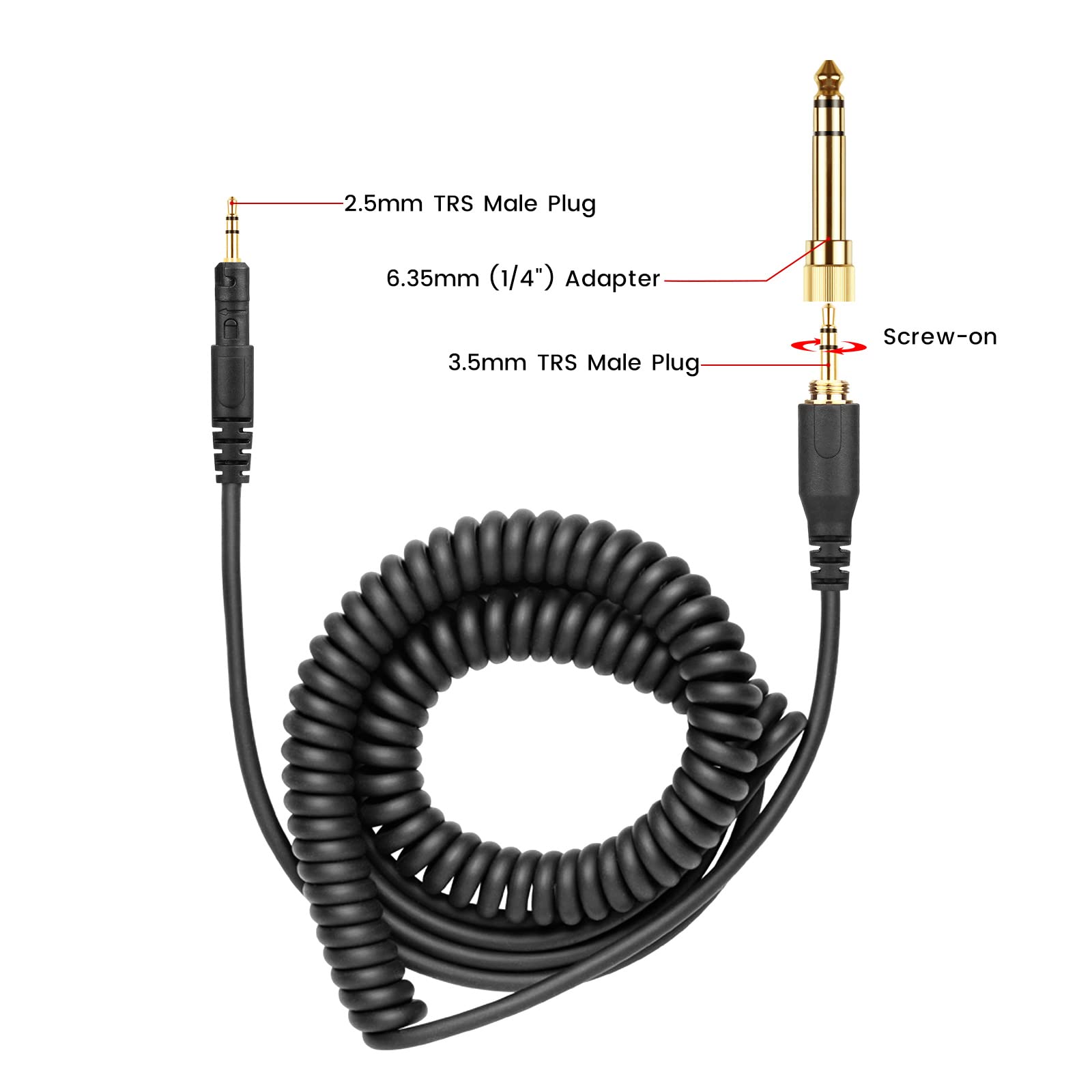 Foto 7 | Cable Auxiliar Enrollado De Repuesto Para Auriculares Audio Technica - Venta Internacional.