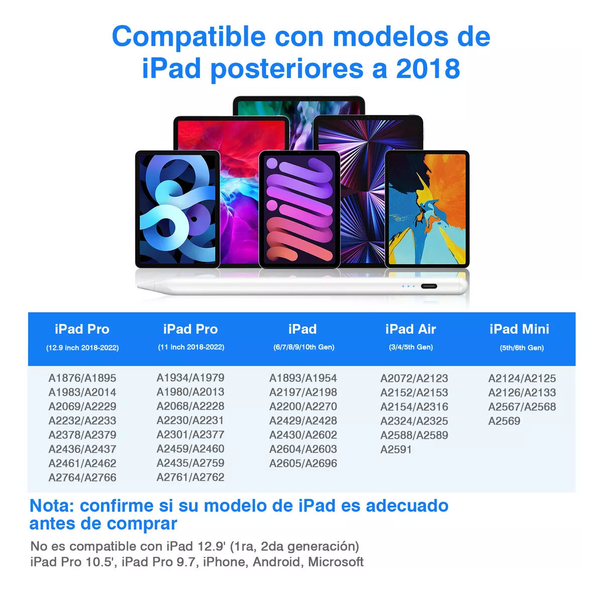 Foto 3 pulgar | Lápiz Óptico Carga Rápida Con Magnética, Blanco