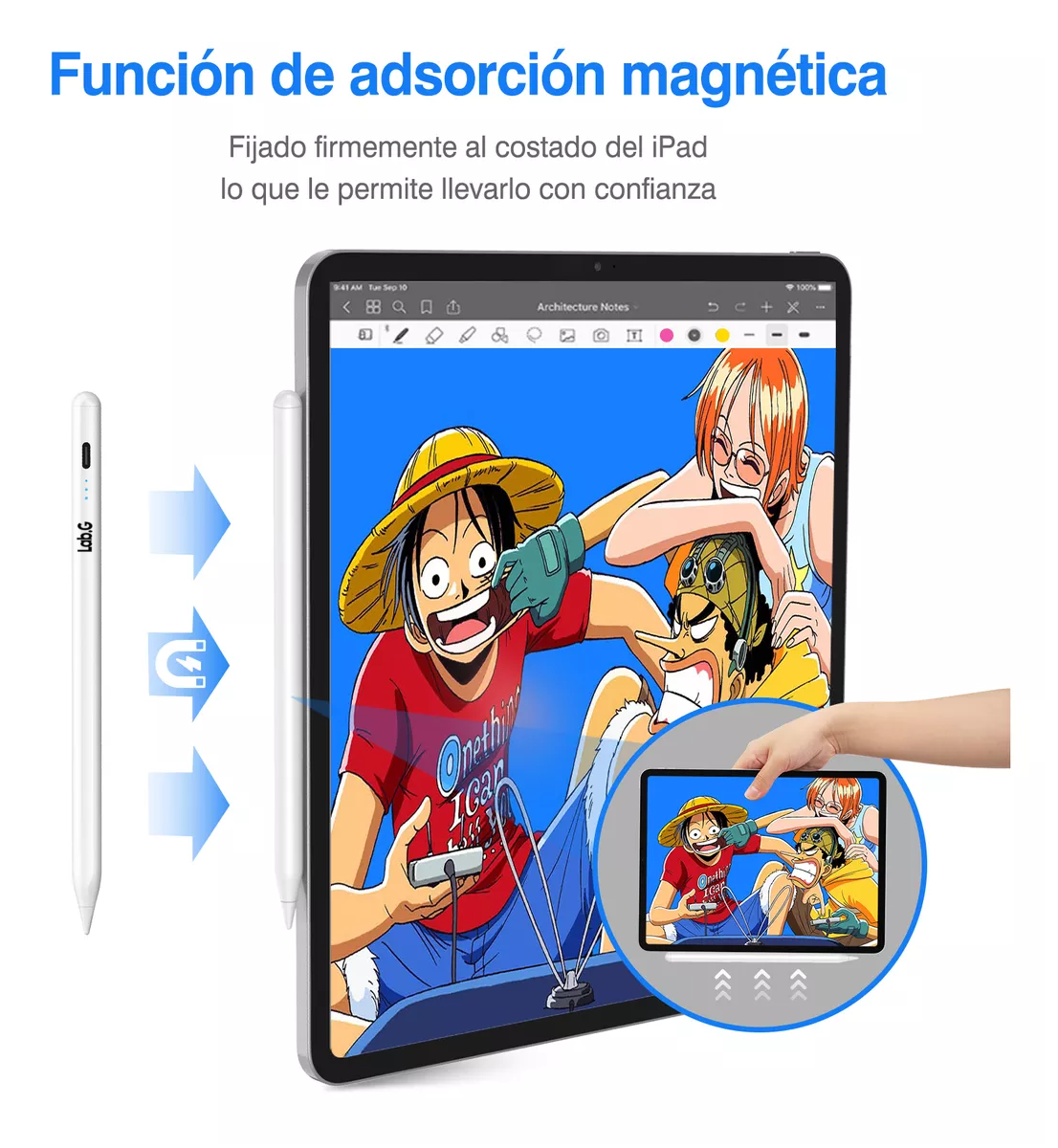 Foto 5 pulgar | Lápiz Óptico Carga Rápida Con Magnética, Blanco