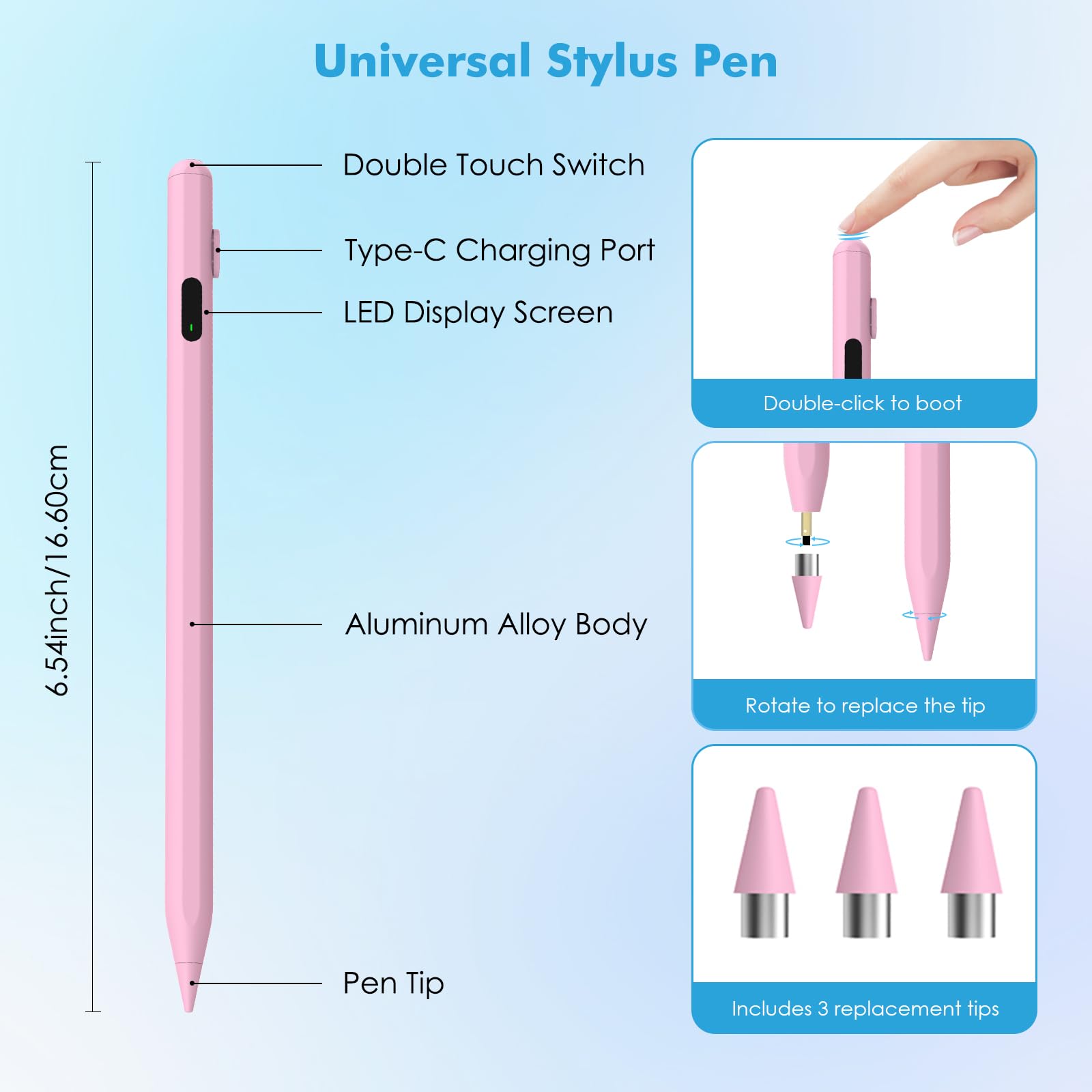 Foto 7 pulgar | Lápiz Capacitivo Moko Para Pantalla Táctil, Active Universal, Color Rosa - Venta Internacional.