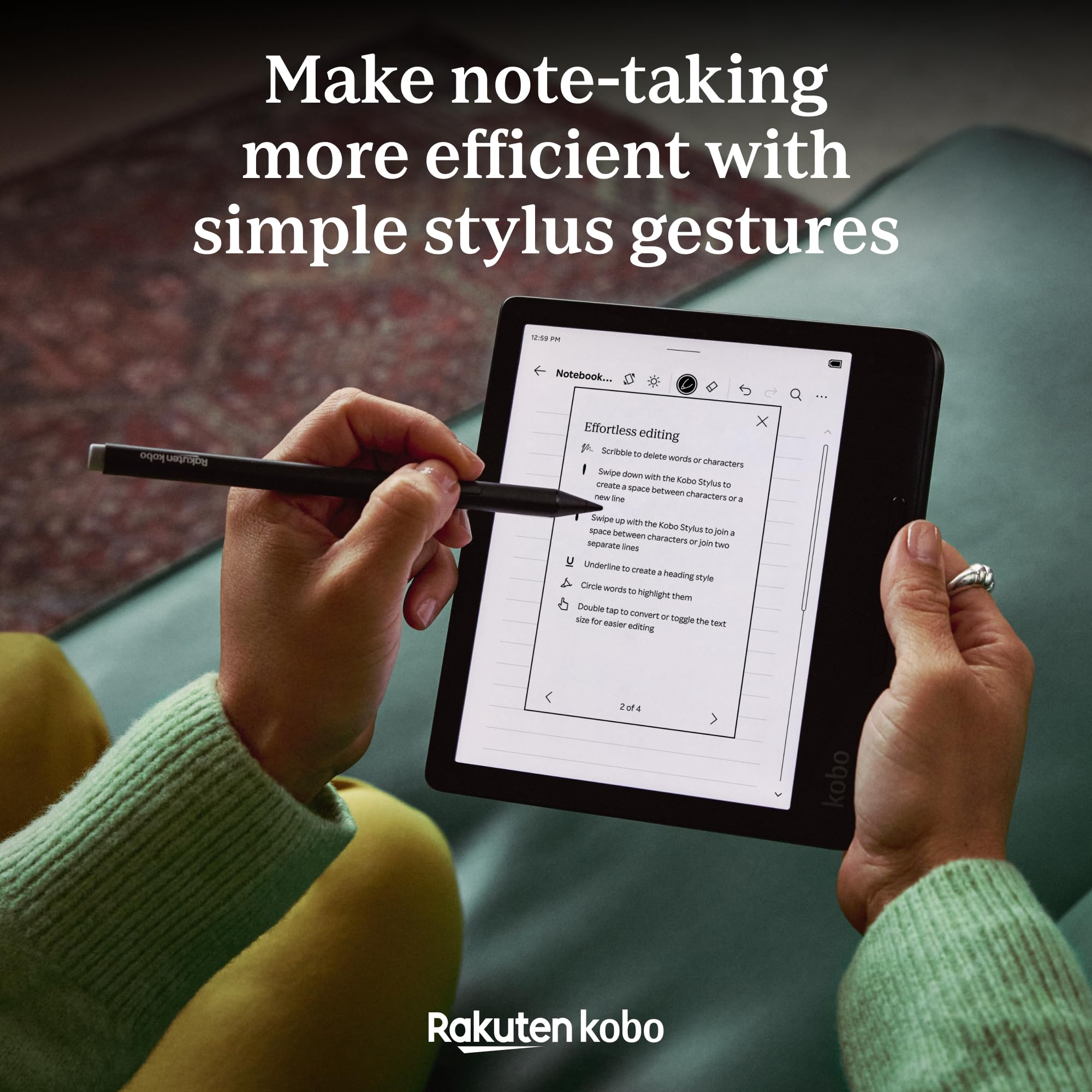 Foto 6 pulgar | Lápiz Kobo Stylus 2 Para Marcar Y Escribir Notas, Recargable Con Usb-c - Venta Internacional.