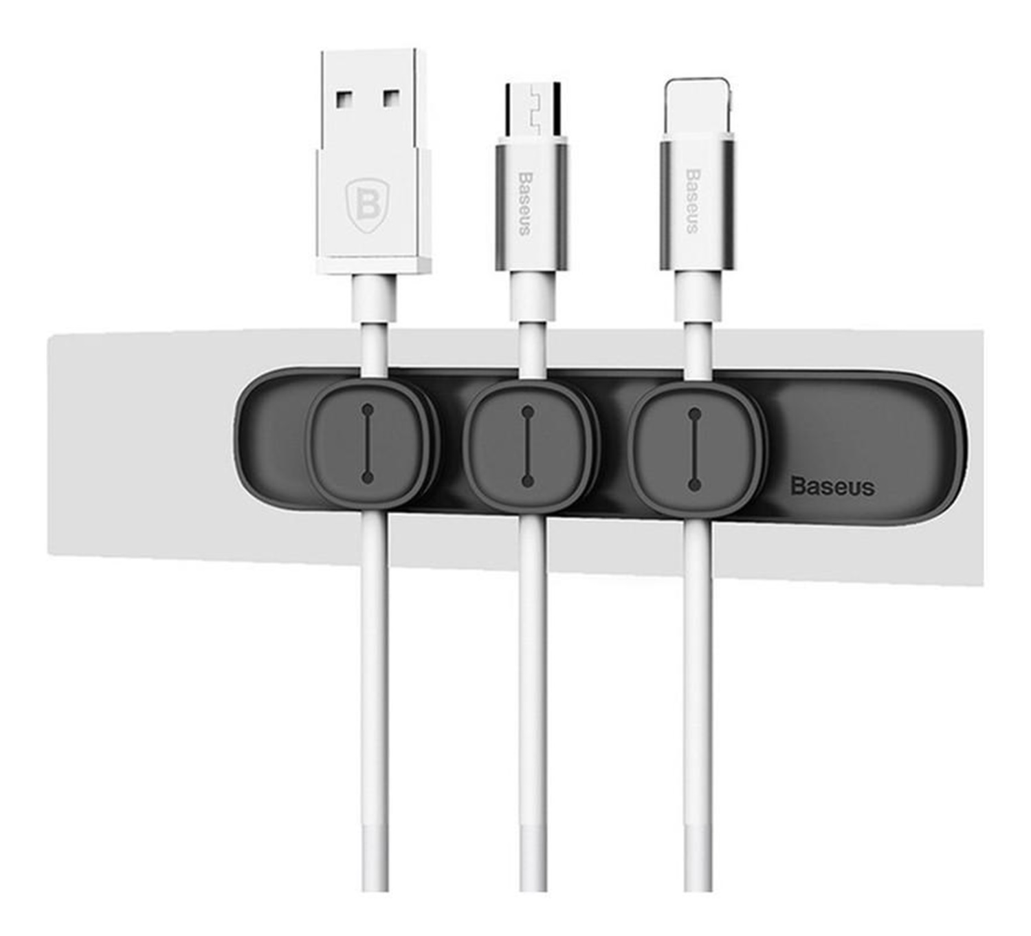 Foto 3 pulgar | Organizador de Cables Baseus color Negro para Escritorio / Auto / Pared