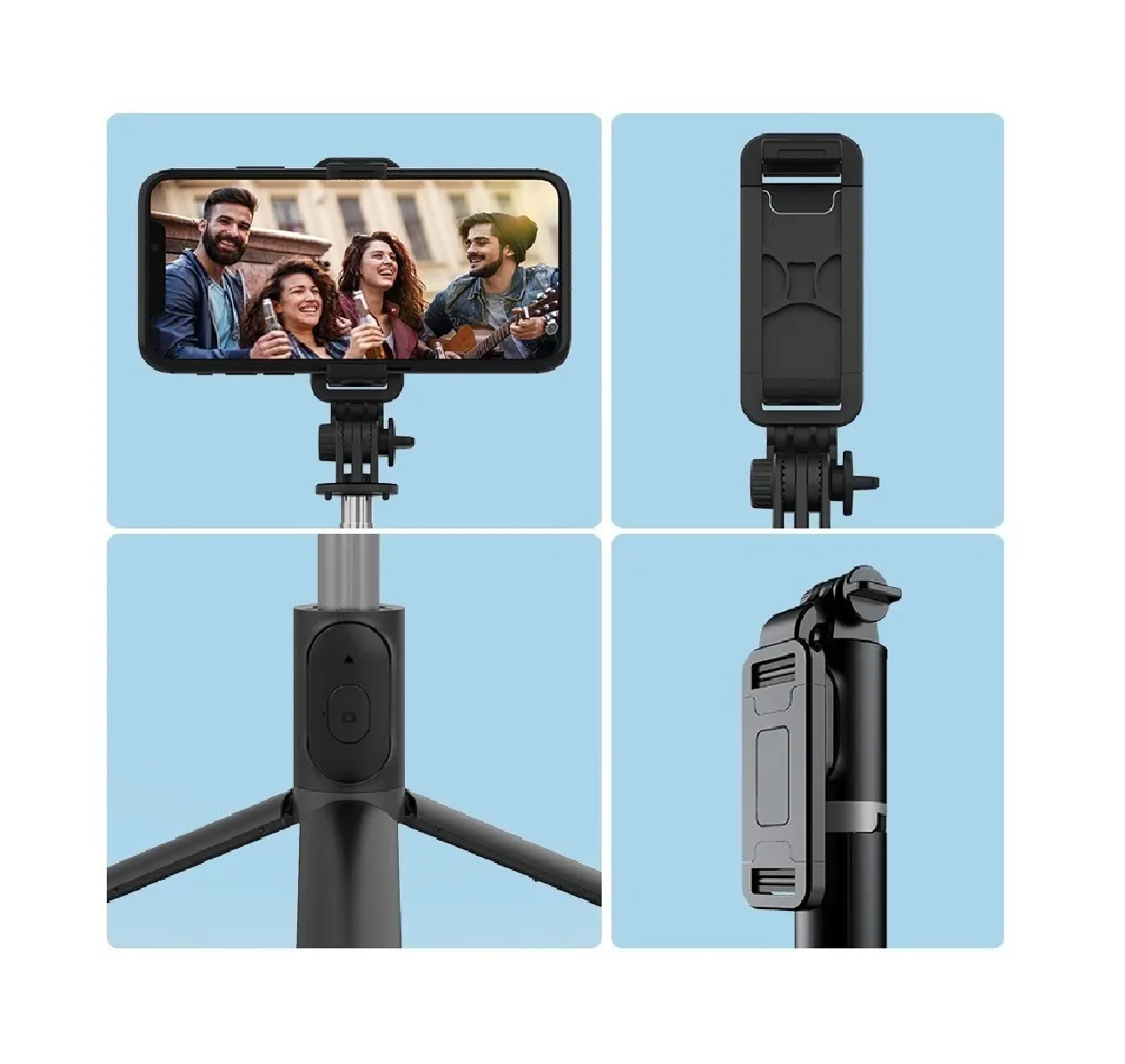 Foto 4 pulgar | Palo Selfies Trípode  Bluetooth Selfie Stick Remoto Eo Safe Imports Esi- 998 Color Negro