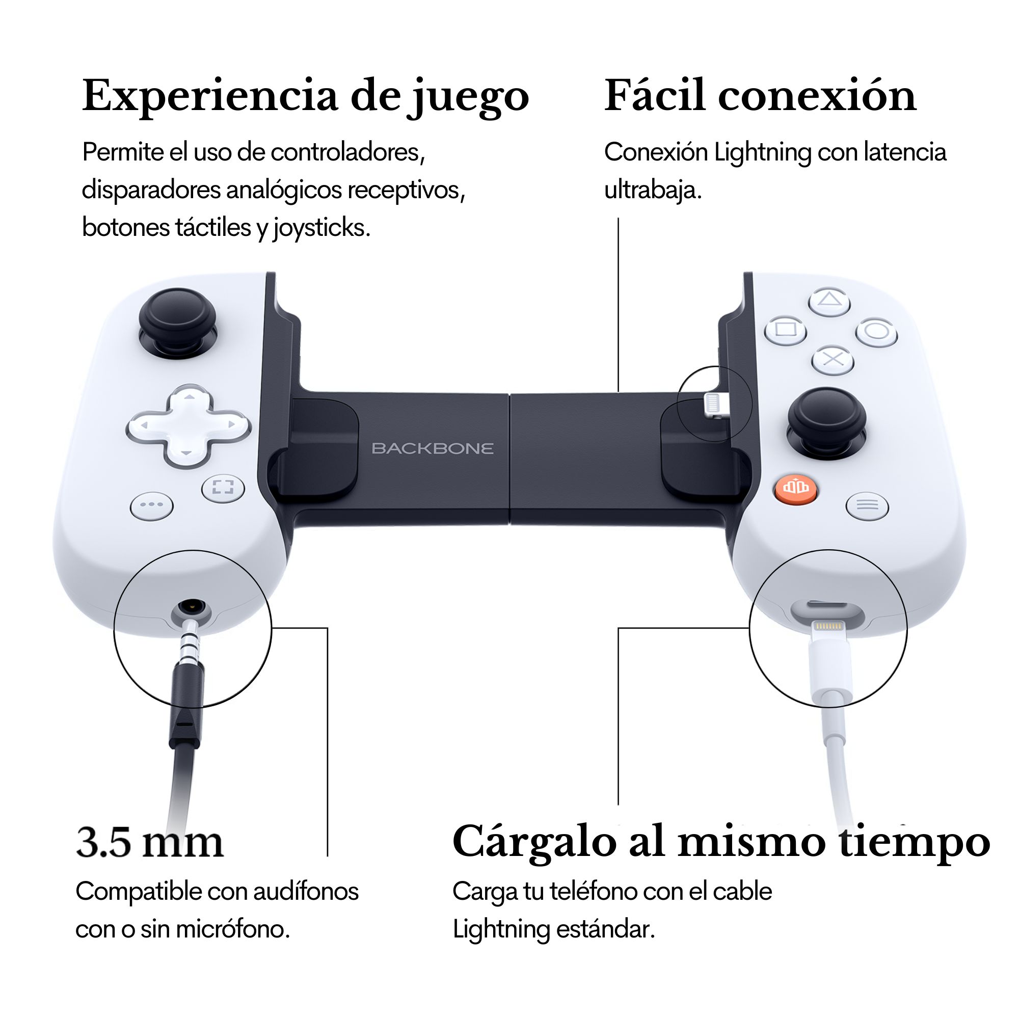 Foto 2 | Control Gaming Backbone One Blanco para iPhone