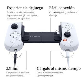 Foto 2 | Control Gaming Backbone One Blanco para iPhone