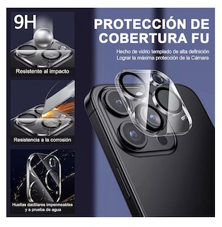 Foto 5 | Protector Camara Para Iphone 15pro Max Lente Mica 3 Pzs, Transparente