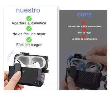 Foto 2 | Fundas Protectora Para Airpods 1 2 3/pro 2 Case + Limpiador, Negro