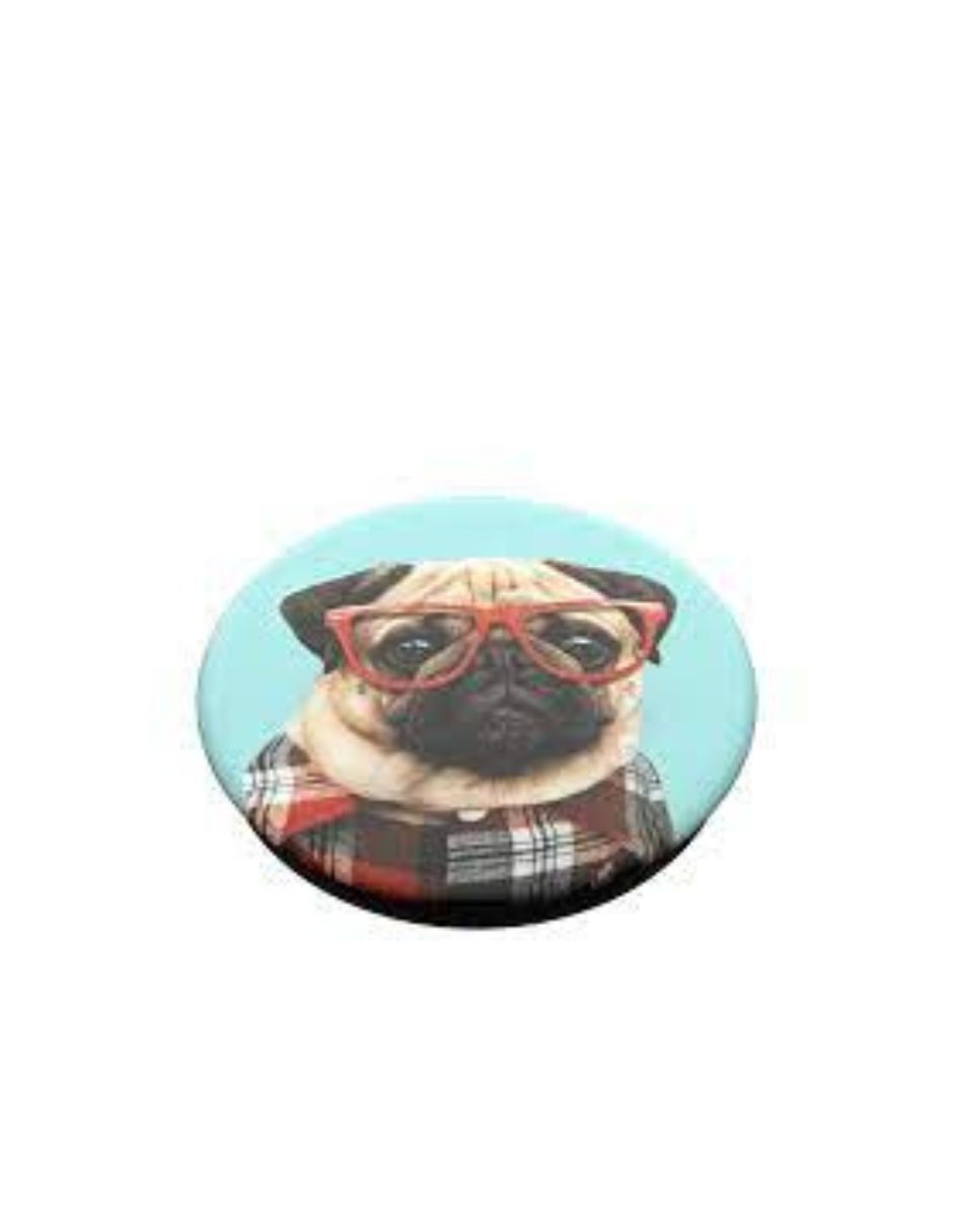 Foto 2 pulgar | PopSockets Studious Pug Azul