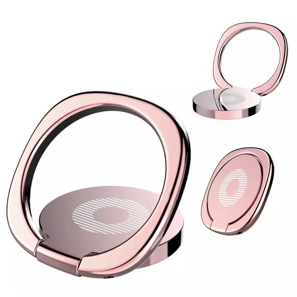 Foto 4 pulgar | Anillo Holder Sujetador Para Celular Metal 360° Soporte Oro Rosa