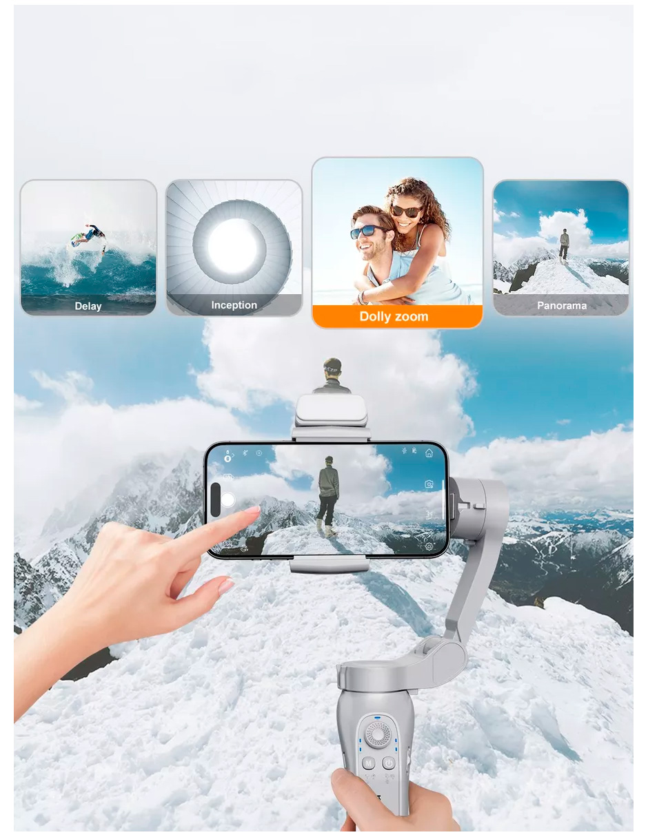 Foto 7 pulgar | Estabilizador Gimbal Petukita Box Para Celular Camara 3 Ejes L7b Gris