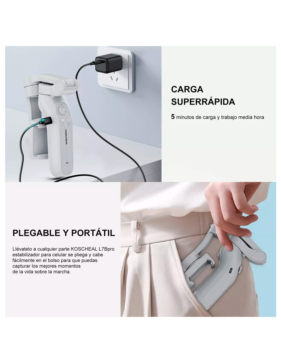 Foto 9 pulgar | Estabilizador Gimbal Petukita Box Para Celular Camara 3 Ejes L7b Gris