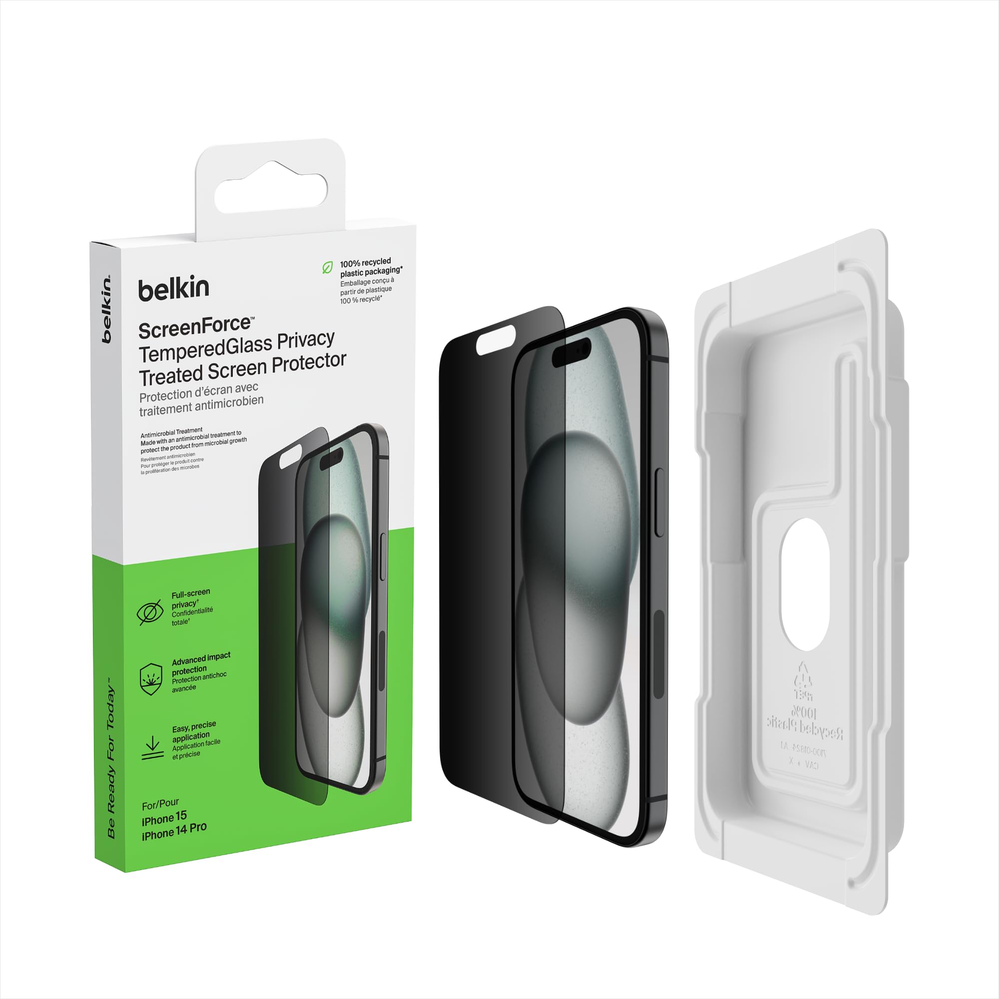 Foto 2 pulgar | Protector De Pantalla Belkin Screenforce Temperedglass Para Iphone 15/ - Venta Internacional.