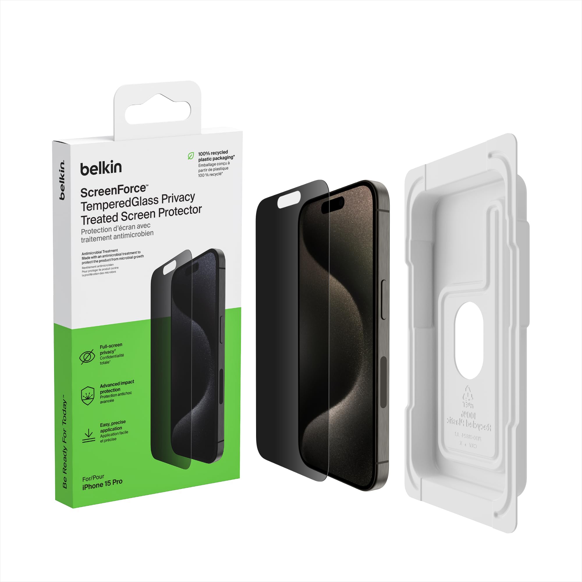 Foto 2 pulgar | Protector De Pantalla Belkin Screenforce Temperedglass Para Iphone 15  - Venta Internacional.