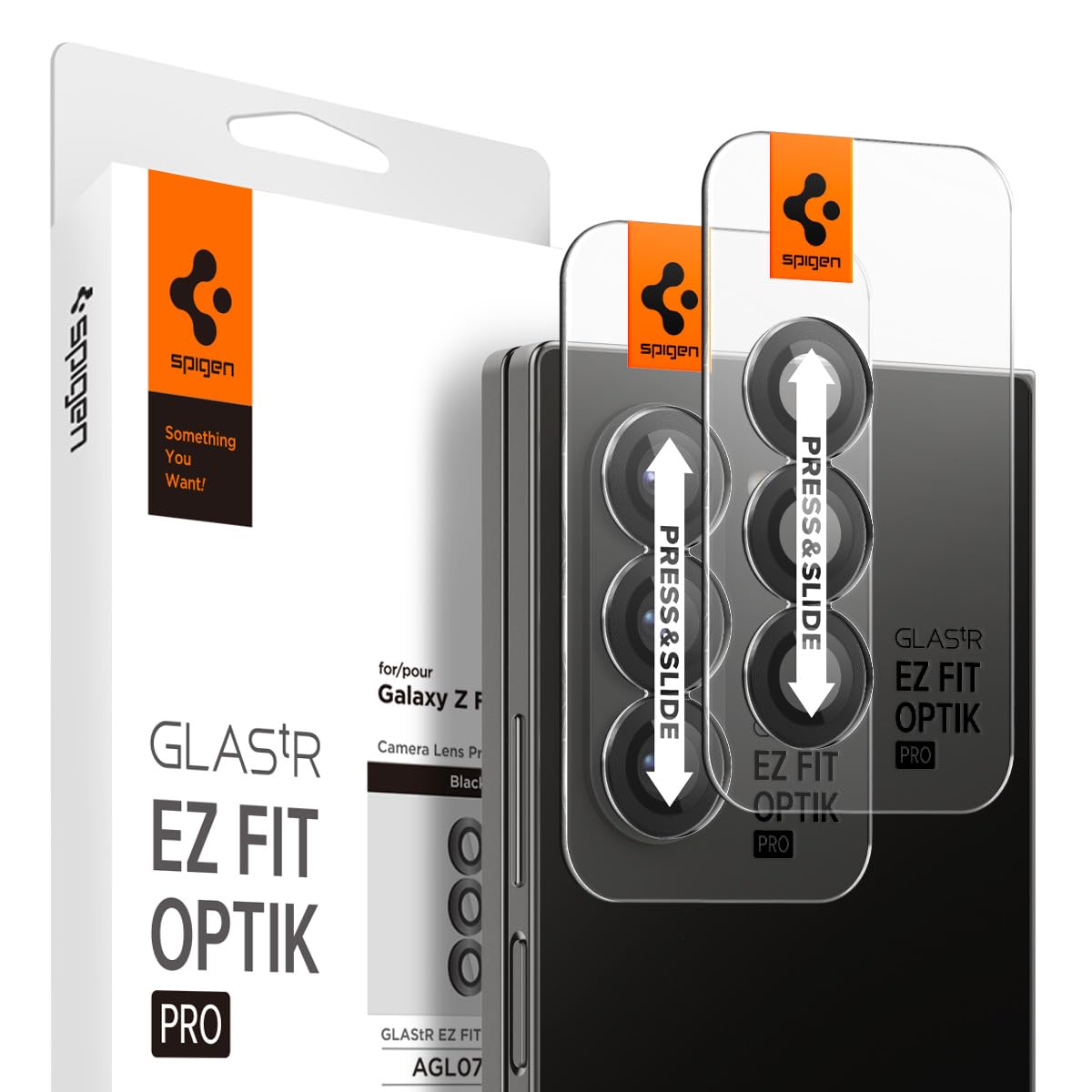 Protector De Pantalla Para Lente De Cámara Spigen Glastr Optik Pro Galaxy Z Fold 6 Negro, Paquete De 2 - Venta Int