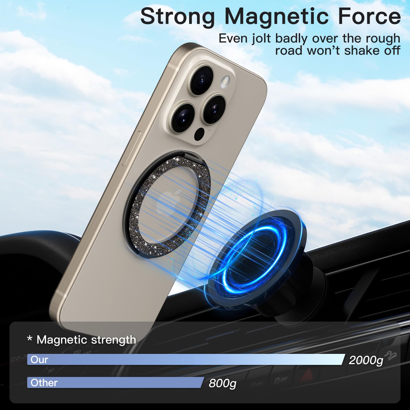 Foto 6 pulgar | Soporte para Teléfono Coolqo 360 Spin Cell Grip Ring Magnético Negro - Venta Internacional