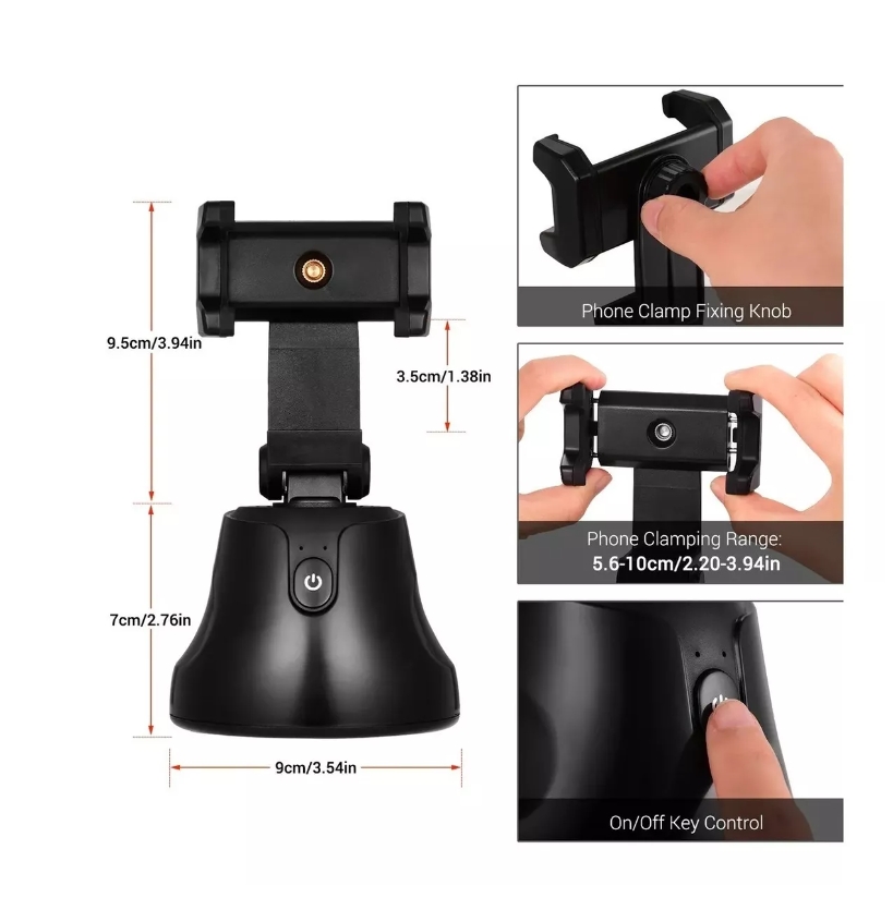 Foto 5 pulgar | Fotografía Tiktok De 360° Con Seguimiento Facial Gimbal Selfie Stick - Venta Internacional.