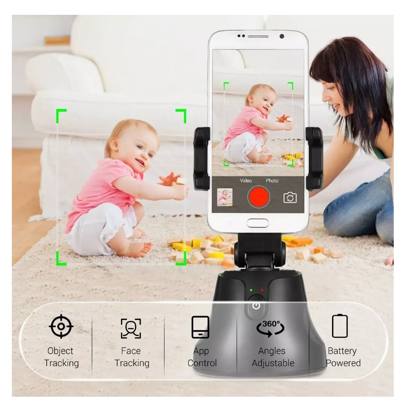 Foto 6 pulgar | Fotografía Tiktok De 360° Con Seguimiento Facial Gimbal Selfie Stick - Venta Internacional.