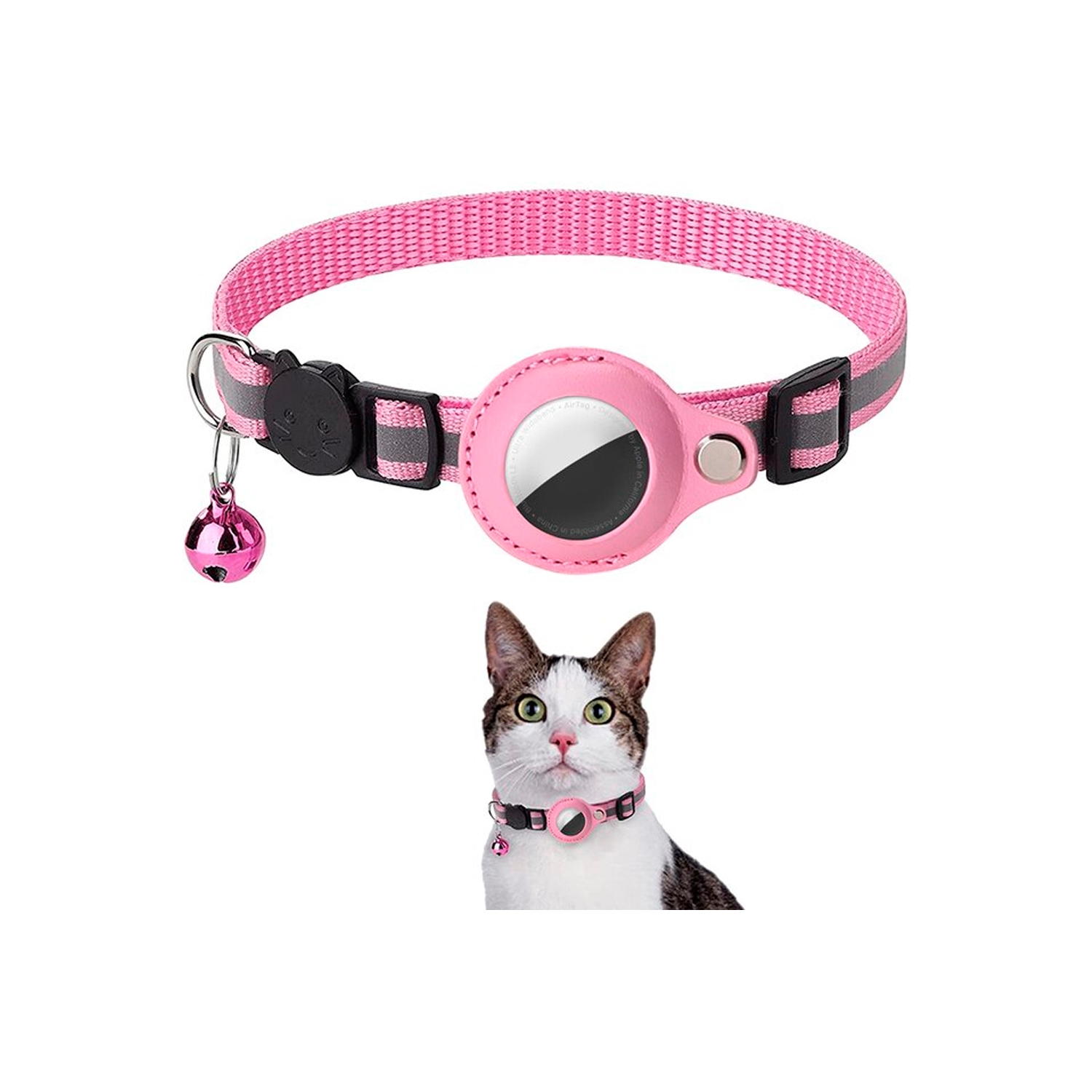 Foto 1 | Correa De Cuello Con Funda Para Airtag Locate Cat-dog, Color Rosa - Venta Internacional.