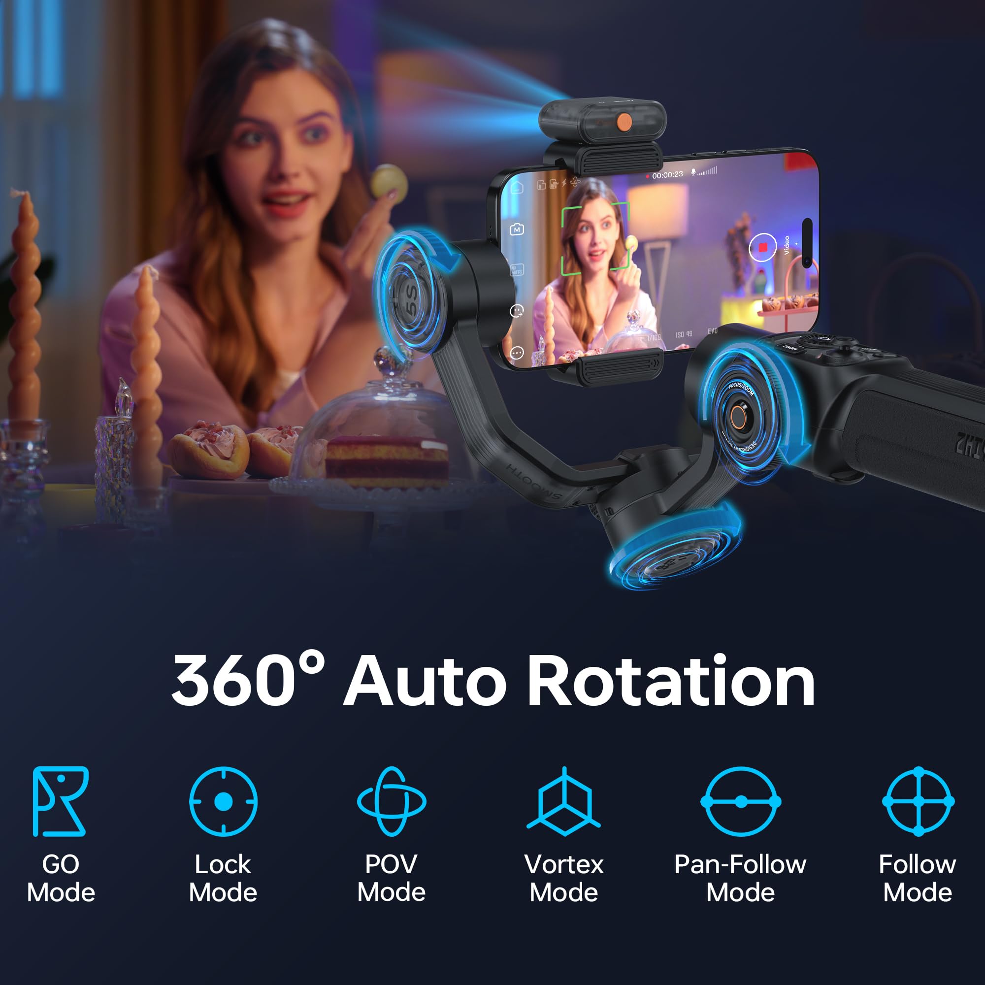 Foto 6 pulgar | Estabilizador De Cardán Zhiyun Smooth 5s Ai Pro Para Smartphone - Venta Internacional.