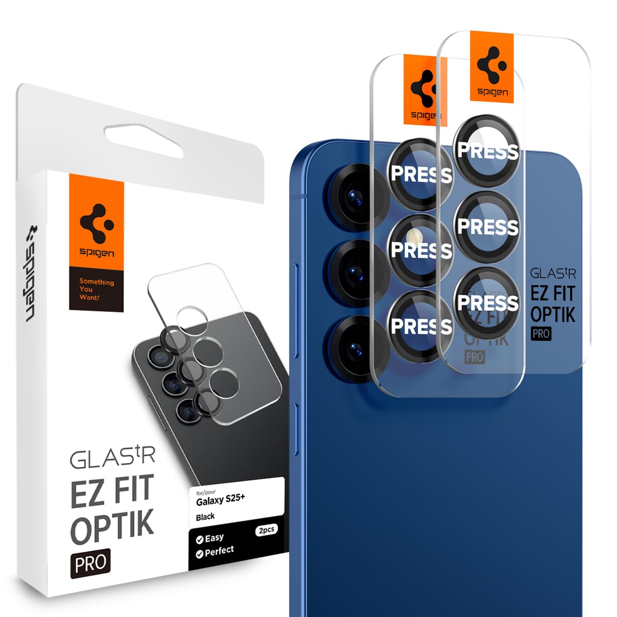 Foto 1 | Protector De Pantalla Para Lente De Cámara Spigen Glastar Ez Fit Galaxy S25+ - Venta Internacional.