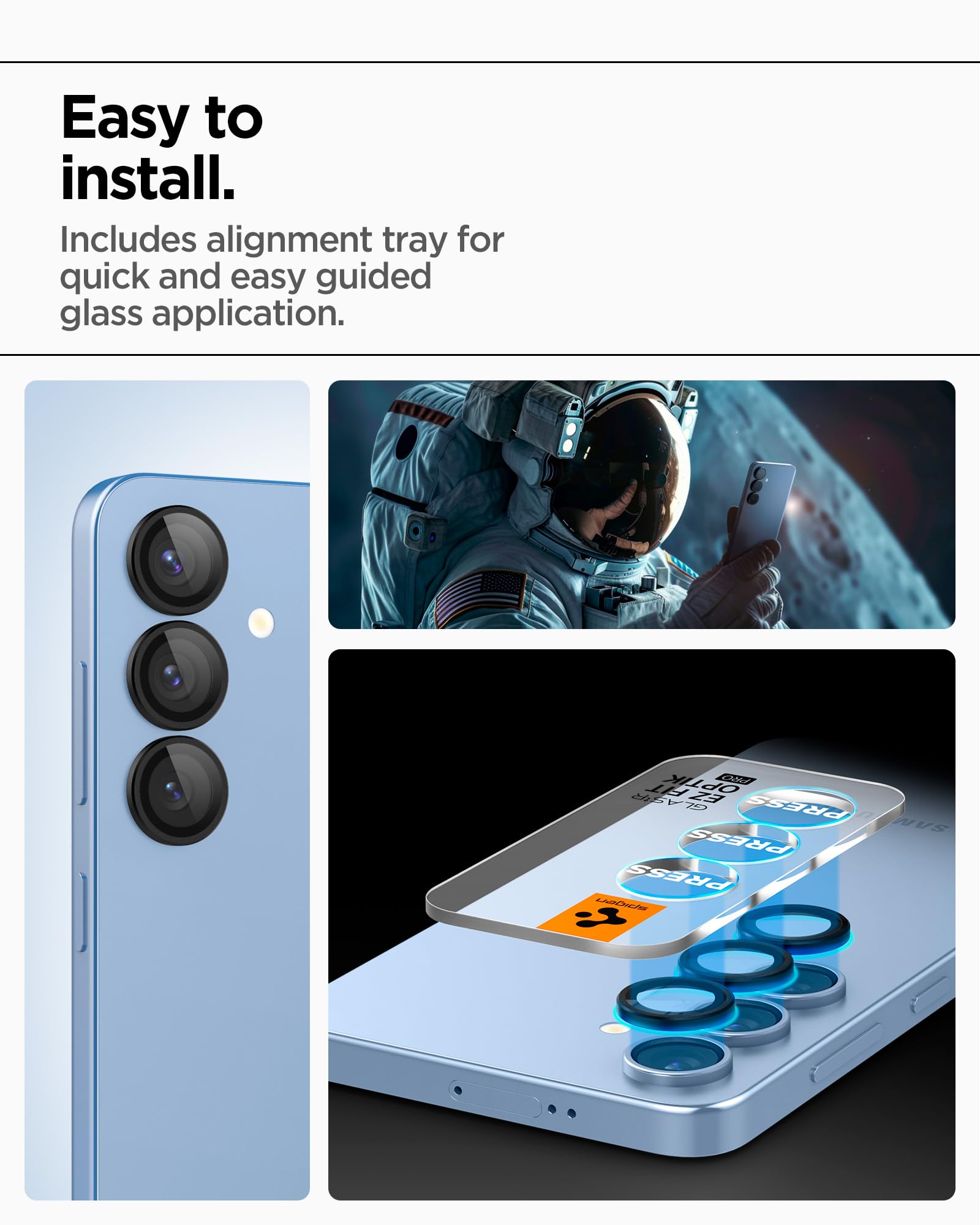 Foto 7 pulgar | Protector De Pantalla Para Lente De Cámara Spigen Glastar Ez Fit Galaxy S25+ - Venta Internacional.
