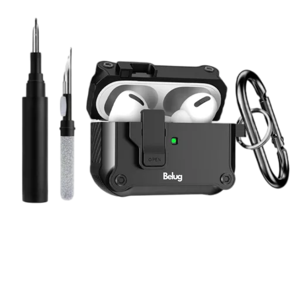 Foto 2 pulgar | Fundas Protectora Para Airpods 1 2 3/pro 2 Case + Limpiador, Belug Negro