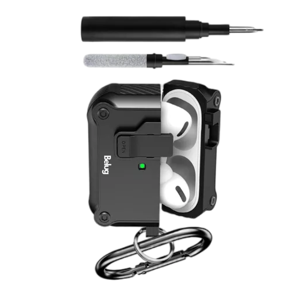 Foto 6 pulgar | Fundas Protectora Para Airpods 1 2 3/pro 2 Case + Limpiador, Belug Negro