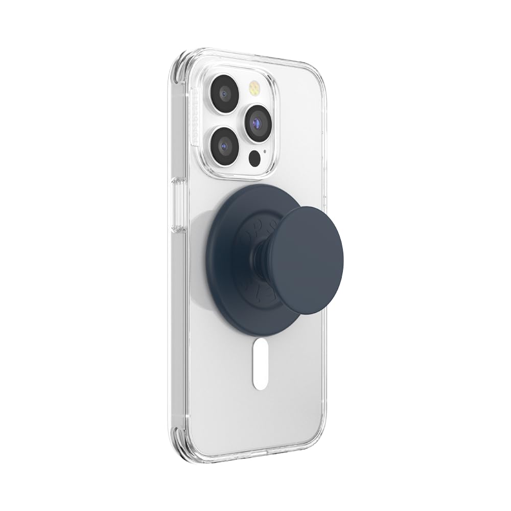 Empuñadura Para Teléfono Popsockets Redonda, Suave Al Tacto, Azul Marino Con Magsafe - Venta Internacional.