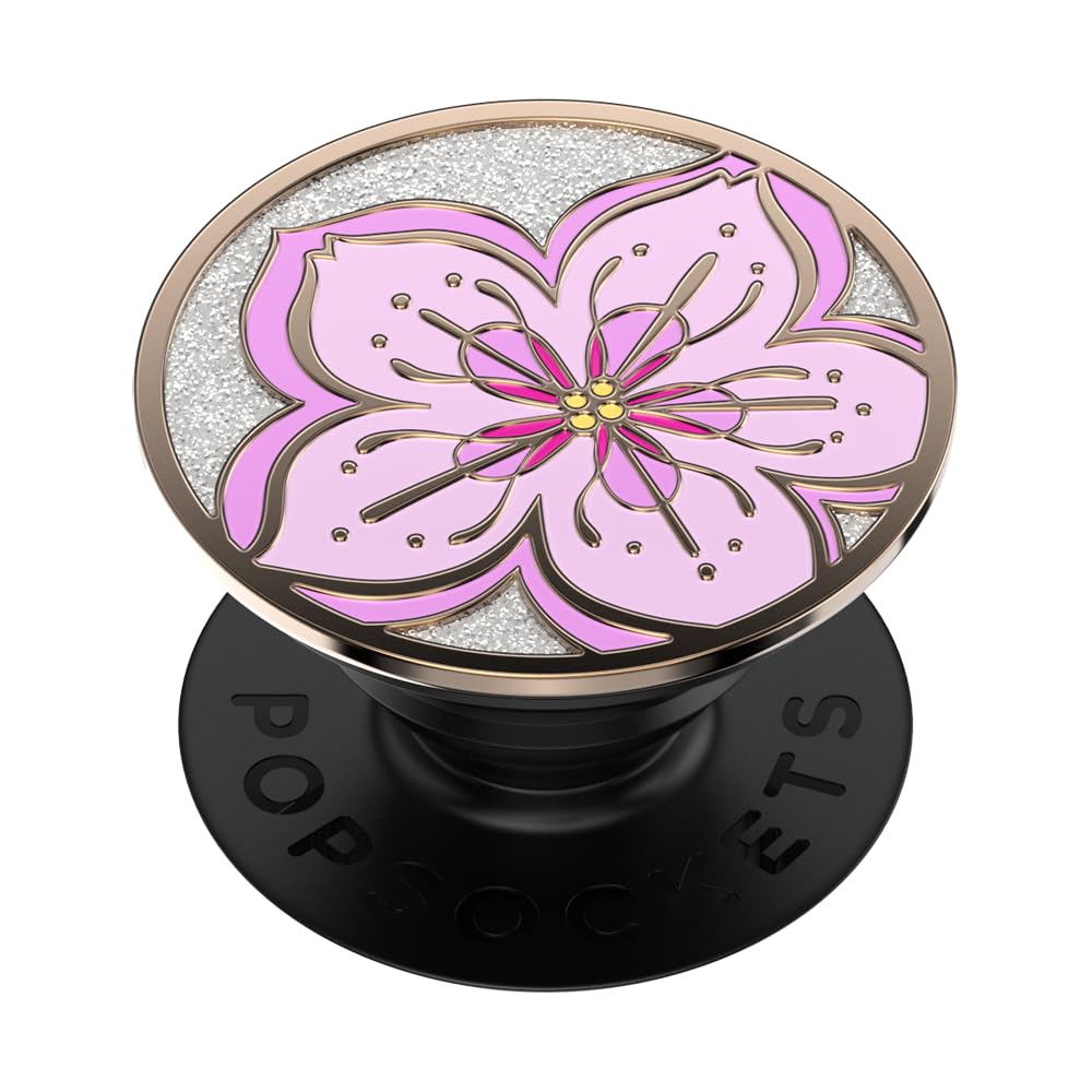 Phone Grip Popsockets Esmaltado Con Purpurina En Flor - Venta Internacional.