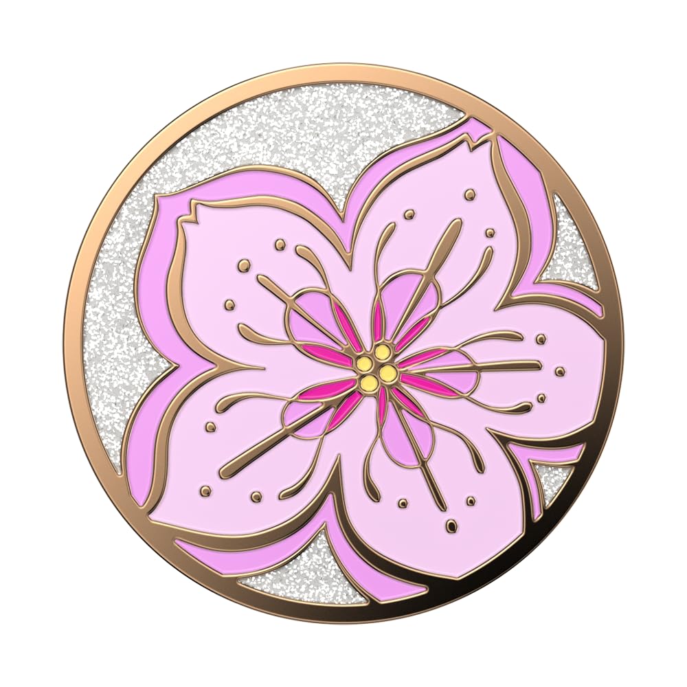 Foto 3 pulgar | Phone Grip Popsockets Esmaltado Con Purpurina En Flor - Venta Internacional.