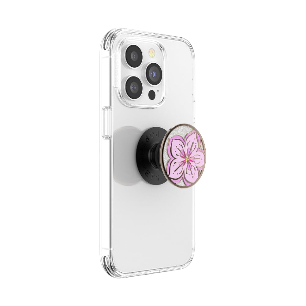 Foto 5 | Phone Grip Popsockets Esmaltado Con Purpurina En Flor - Venta Internacional.