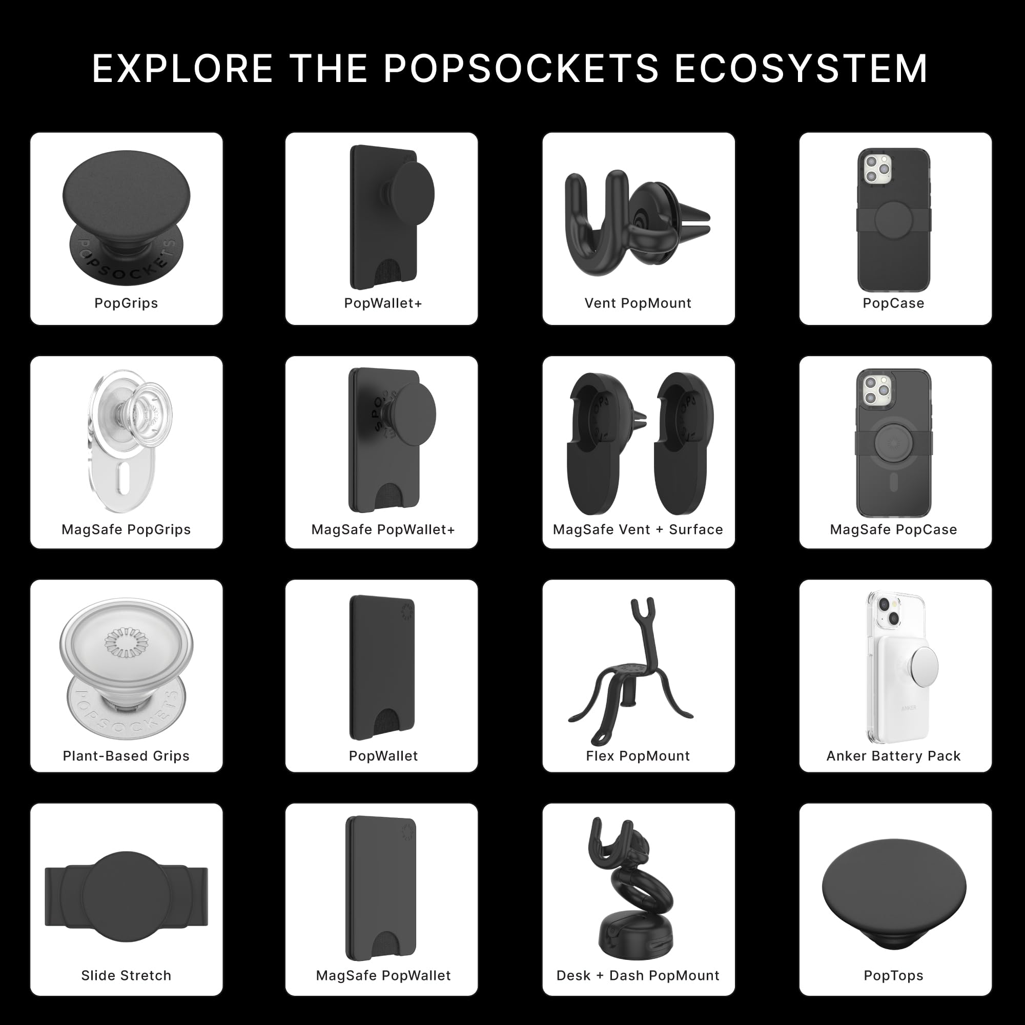 Foto 7 pulgar | Cartera Para Teléfono Popsockets Tech Grey Con Empuñadura Expandible - Venta Internacional.