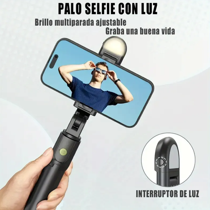Foto 5 pulgar | Selfie Stick Con Luz Xtellar