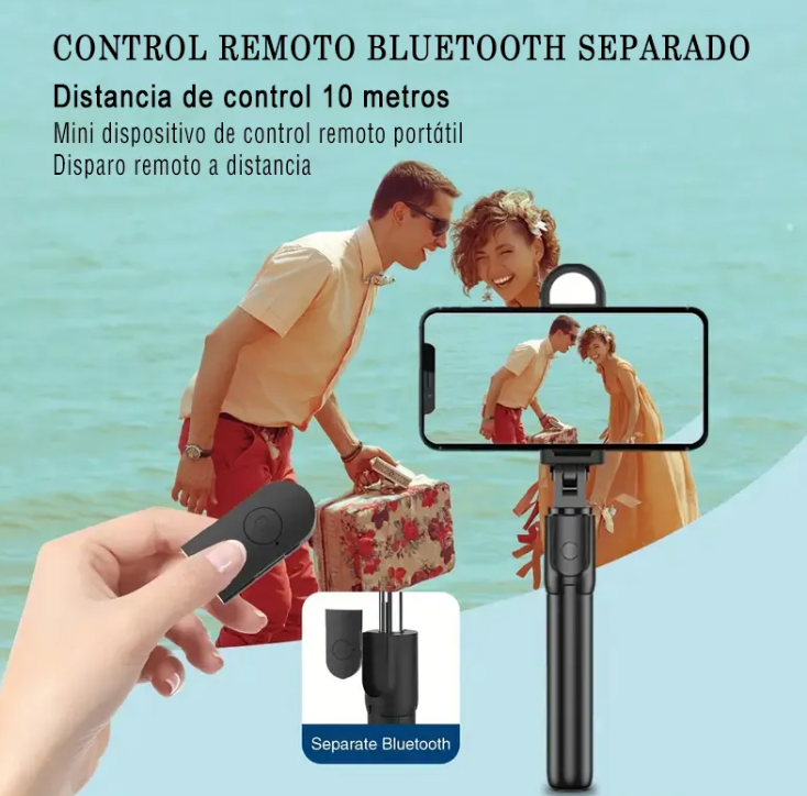 Foto 6 pulgar | Selfie Stick Con Luz Xtellar