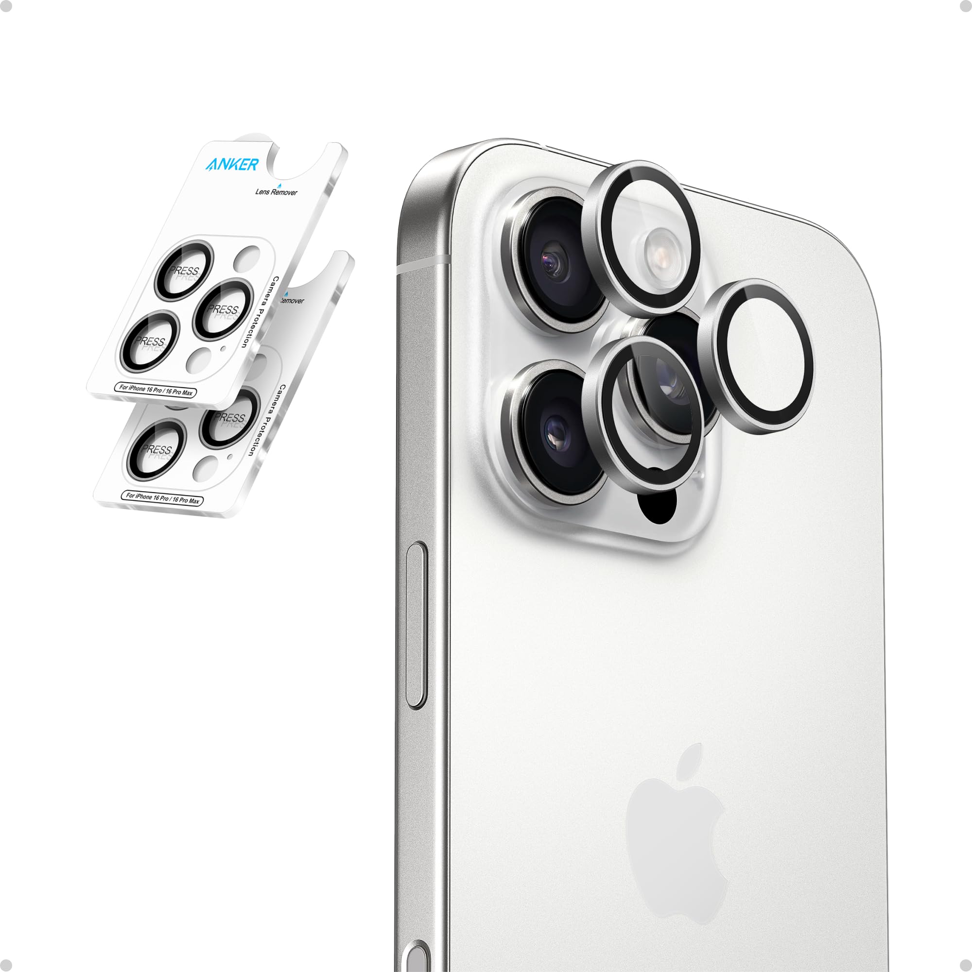 Foto 2 pulgar | Protector De Lente De Cámara Anker Shieldx Glass Para Iphone 15 Pro/15 Pro Max, Paquete De 2 - Venta Internacional.
