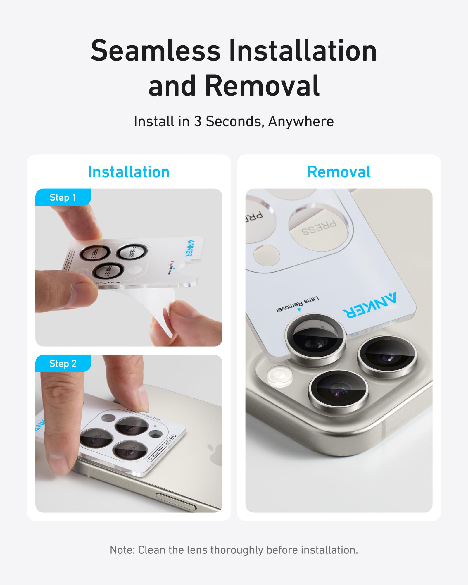 Foto 3 | Protector De Lente De Cámara Anker Para Iphone 16 Pro/16 Pro Max - Venta Internacional.