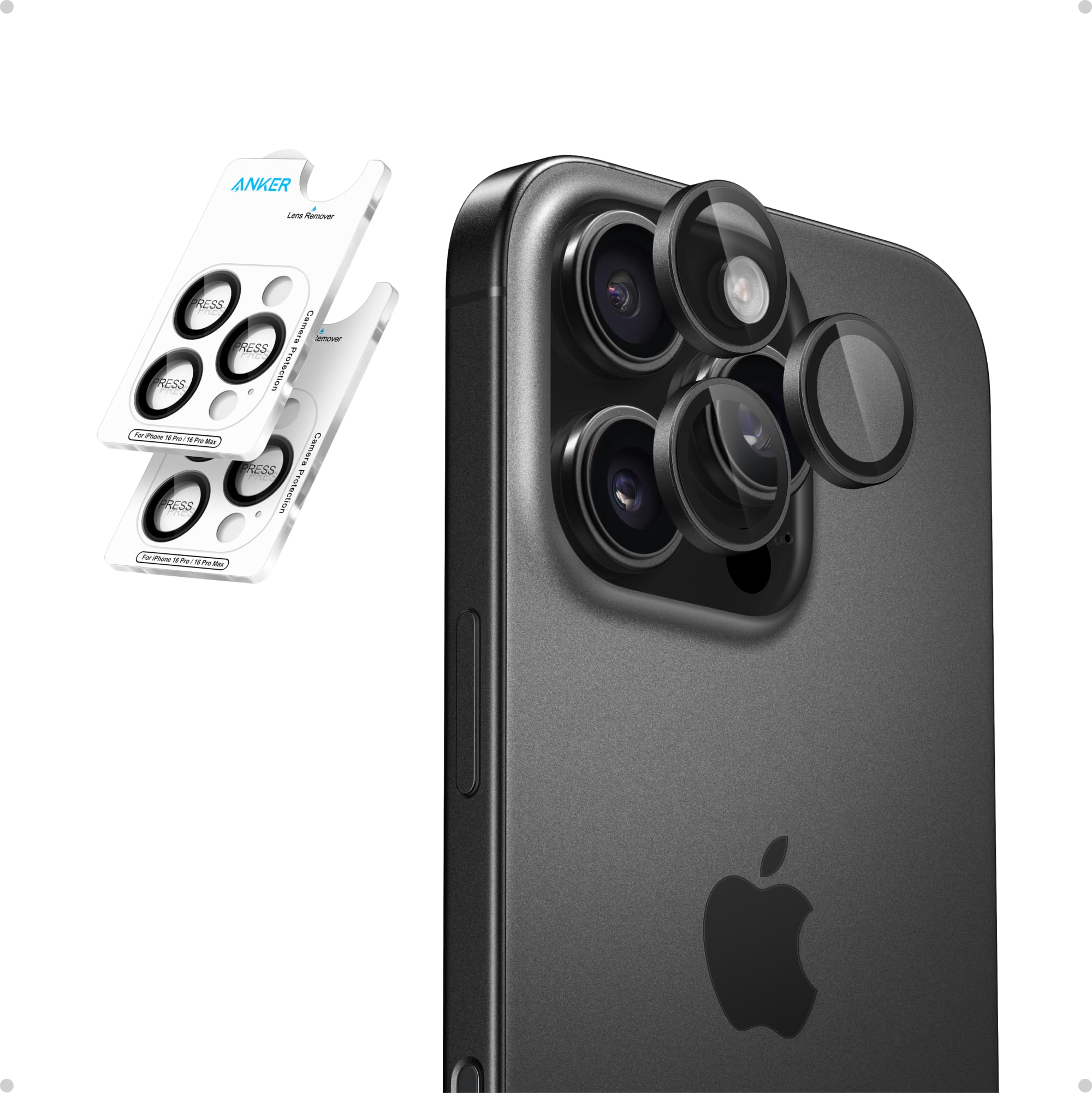 Foto 1 | Protector De Lente De Cámara Anker Shieldx Glass, Paquete De 2 Unidades Para Iphone 15 Pro/15 Pro Max - Venta Inter