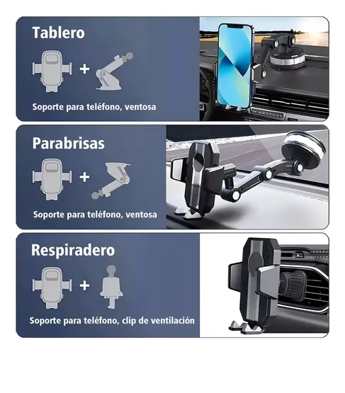 Foto 4 pulgar | Base Xtellar Soporte Grande Porta Celular 360 Ventosa Coche 3en1