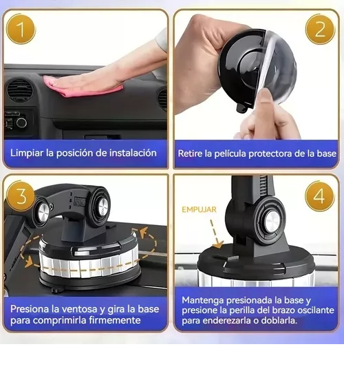 Foto 5 pulgar | Base Xtellar Soporte Grande Porta Celular 360 Ventosa Coche 3en1
