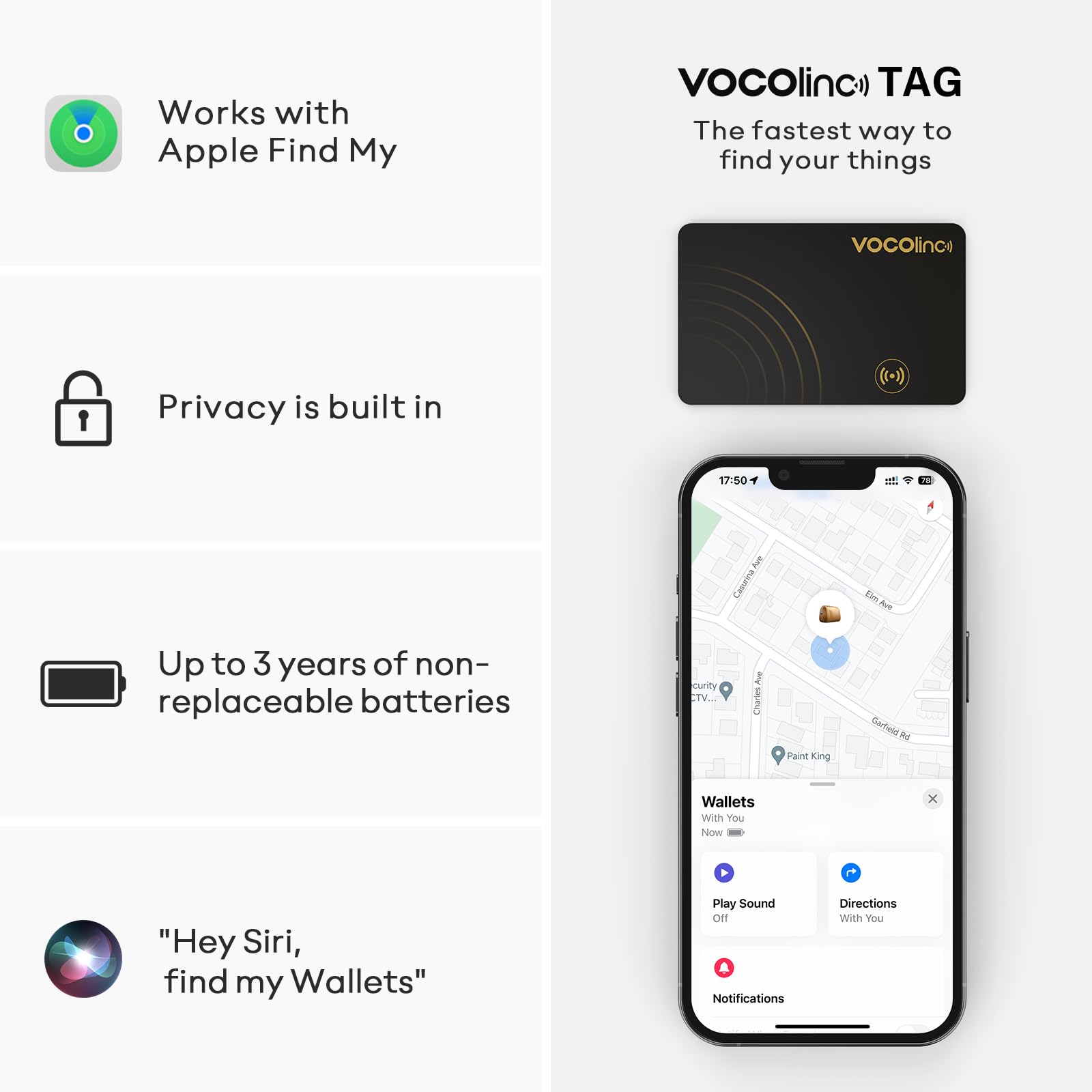 Foto 6 pulgar | Tarjeta Wallet Tracker Vocolinc Bluetooth Find My Ios Ip67 - Venta Internacional.