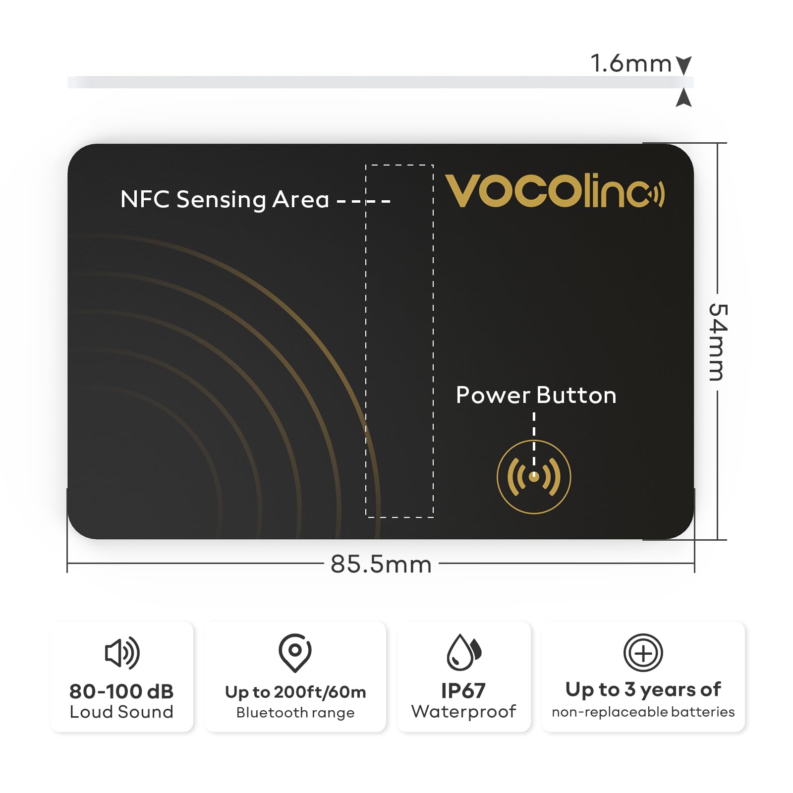 Foto 7 pulgar | Tarjeta Wallet Tracker Vocolinc Bluetooth Find My Ios Ip67 - Venta Internacional.