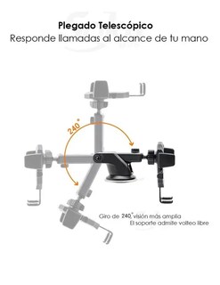 Foto 5 | Soporte Xtellar Brazo Firme Universal Porta Celular Auto 2 En 1 Negro