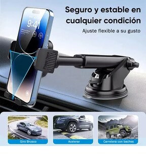 Foto 2 | Soporte Xtellar De Celular Para Auto Con Ganchos Dobles Más Estables Negro