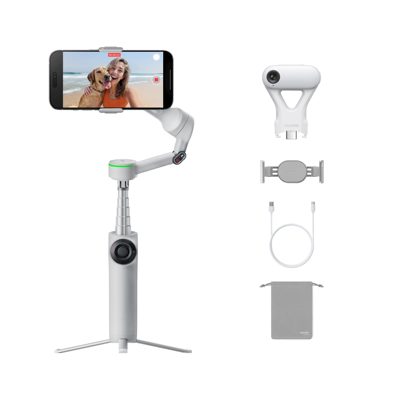 Foto 2 pulgar | Gimbal Para Teléfono Insta360 Flow 2 Pro, Gris, Con Rastreador De Ia - Venta Internacional.