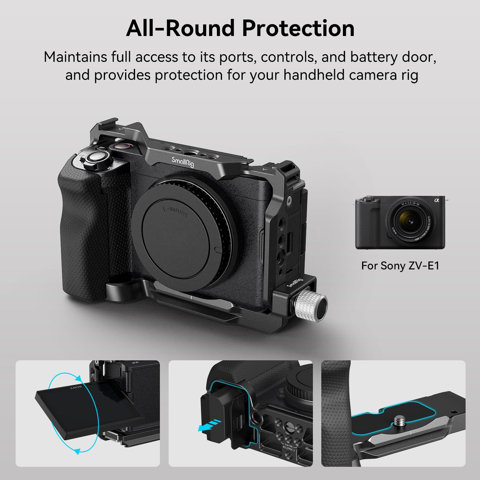 Foto 4 | Kit De Soporte De Cámara Smallrig Zv-e1 Con Empuñadura De Silicona Para Sony Zv- - Venta Internacional.